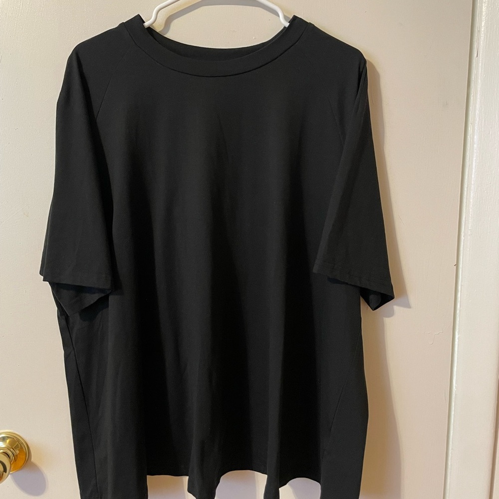 SHEIN 1XL Black Shirt Cutout Back